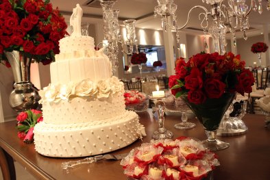 Mesa de bolo buffet para casamento